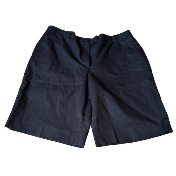 Brooks Brothers Women's Black Cotton High Rise Bermuda Shorts Size M - Picture 1 of 15